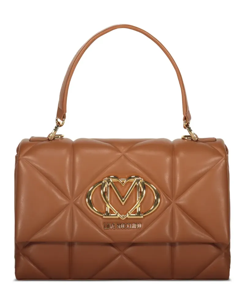 Moschino quilted logo hardware tote bag - Braun Braun