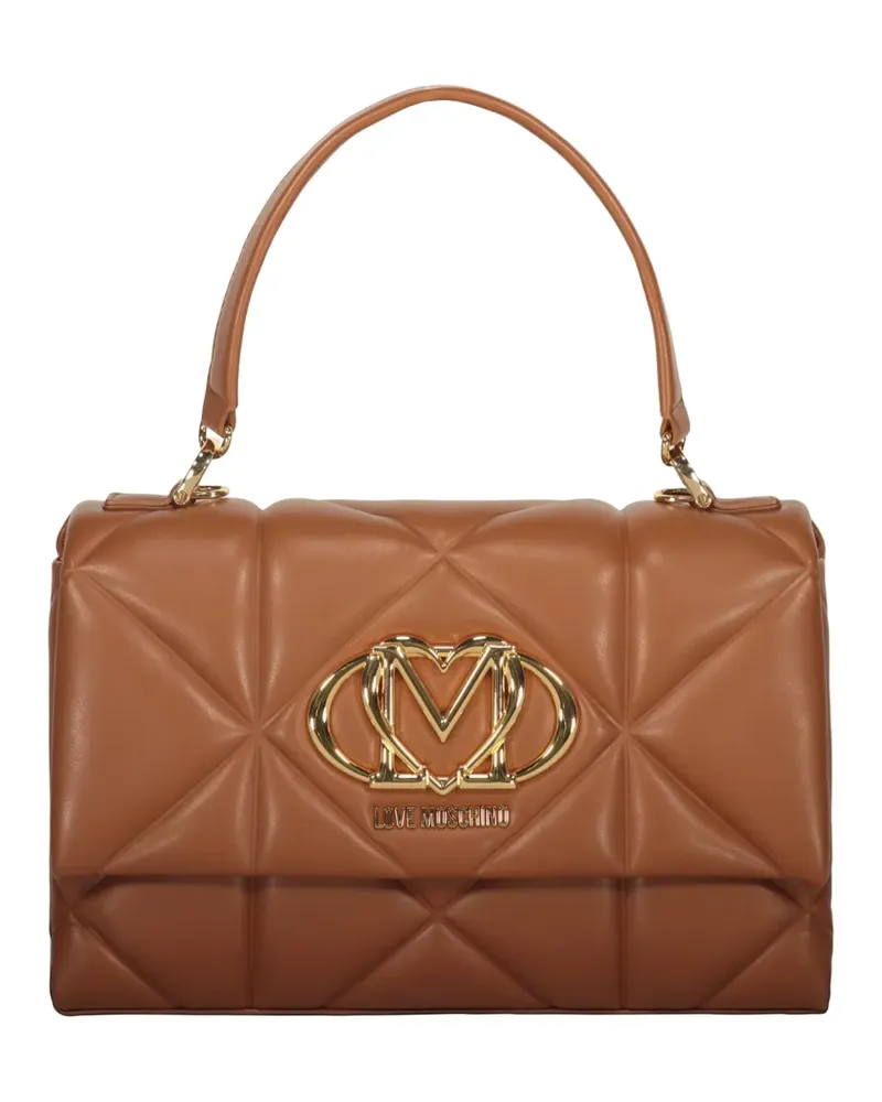 Moschino quilted logo hardware tote bag - Braun Braun