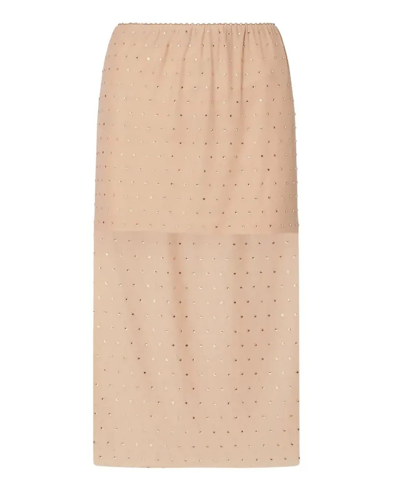 Liu Jo embroidered tulle midi skirt - Nude Nude