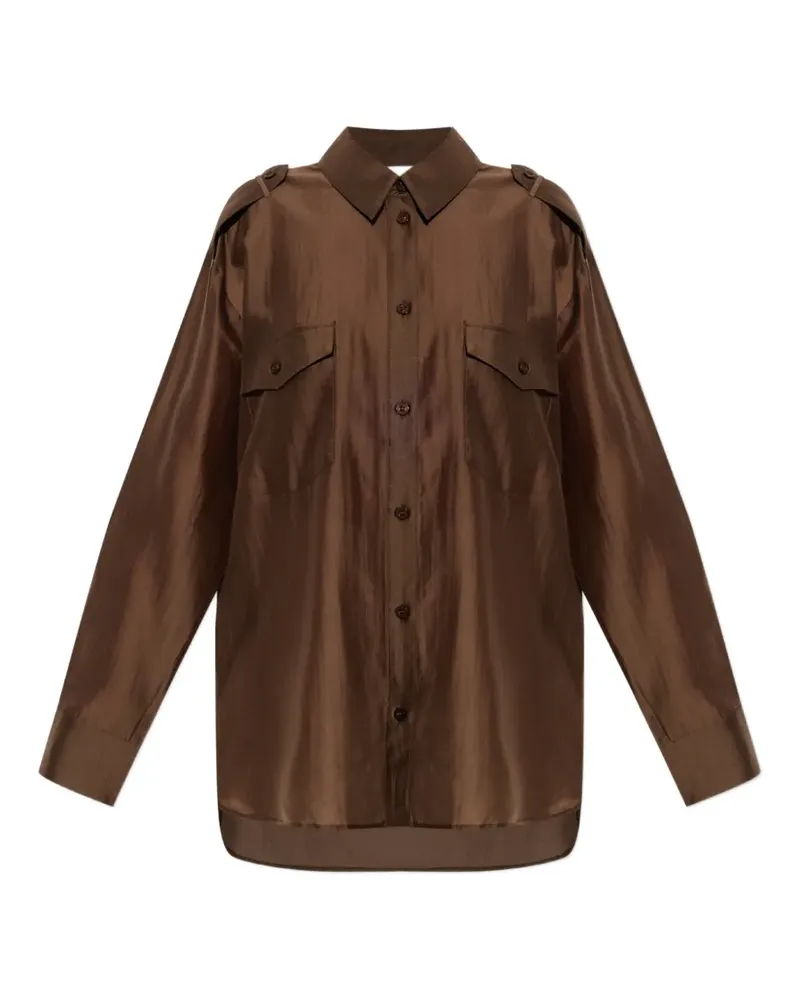 Gestuz GZsiora epaulette-detail shirt - Braun Braun