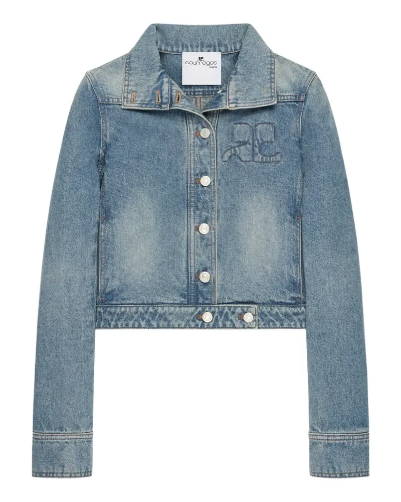 Courrèges Reedition Jeansjacke mit Stickerei - Blau Blau