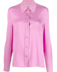 Moschino Langarmshirt mit spitzem Kragen Rosa