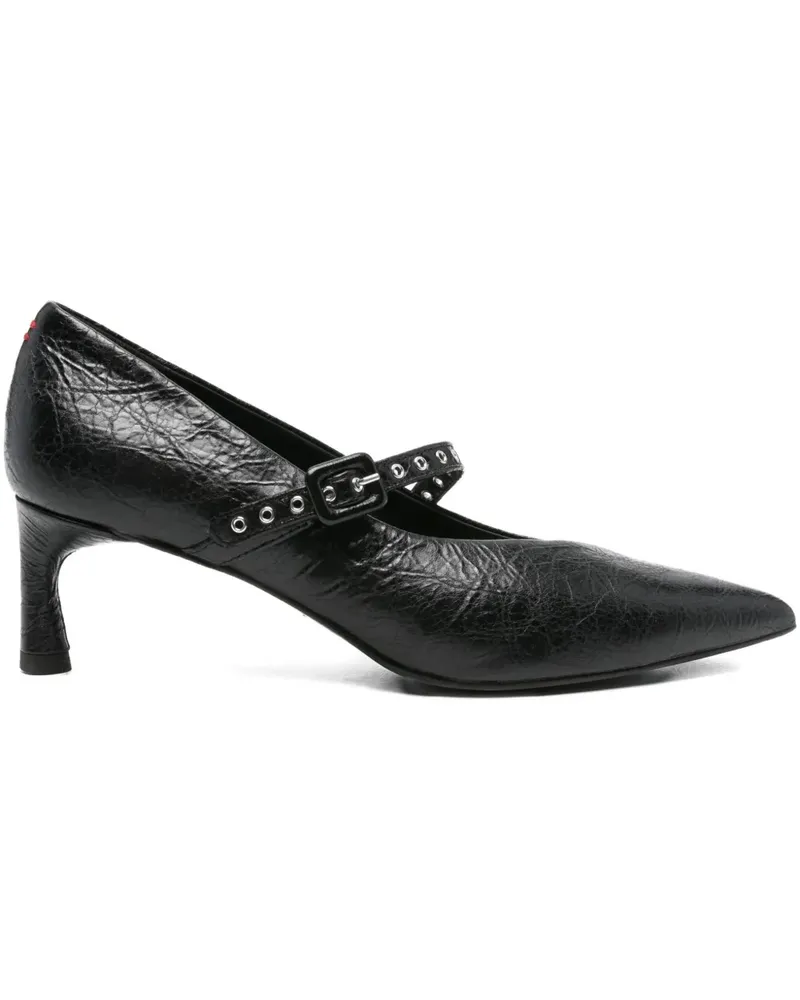 HALMANERA Spitze Pumps mit Nieten 55mm - Schwarz Schwarz