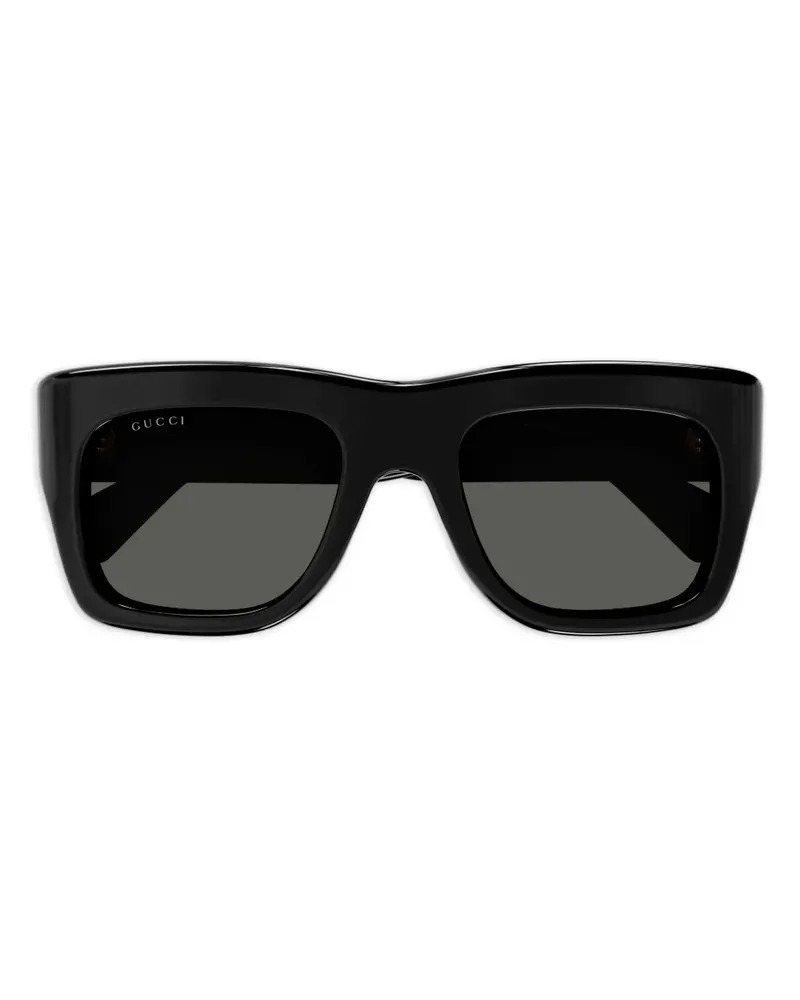 Gucci Sonnenbrille mit eckigem Gestell - Schwarz Schwarz