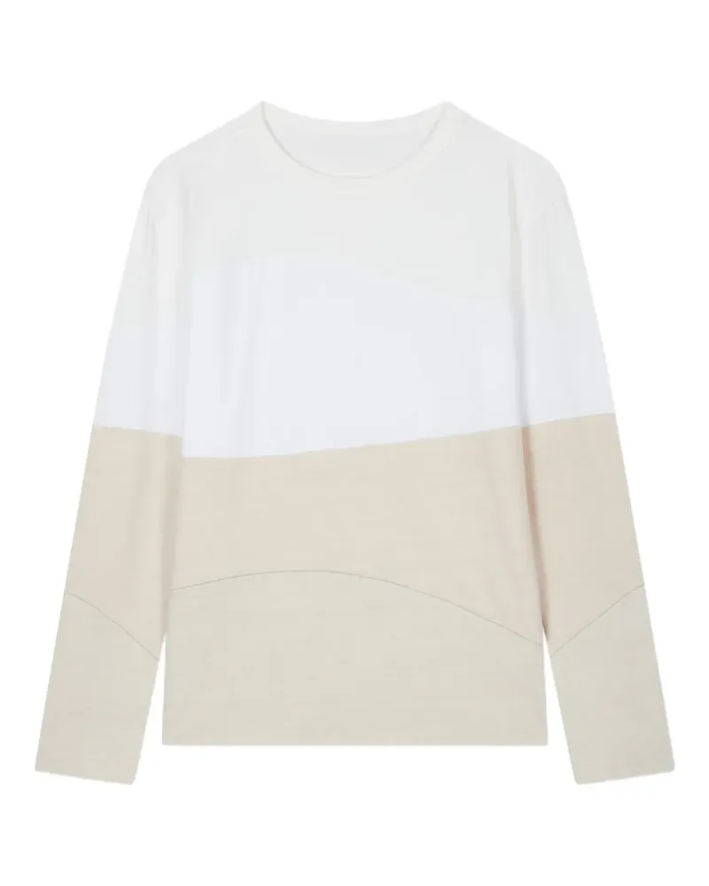 STUDIO TOMBOY Zweifarbiges Langarmshirt - Weiß Weiß