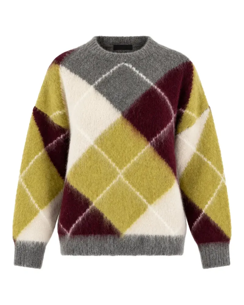 SOLOTRE Pullover mit Argyle-Intarsie - Grün Grün