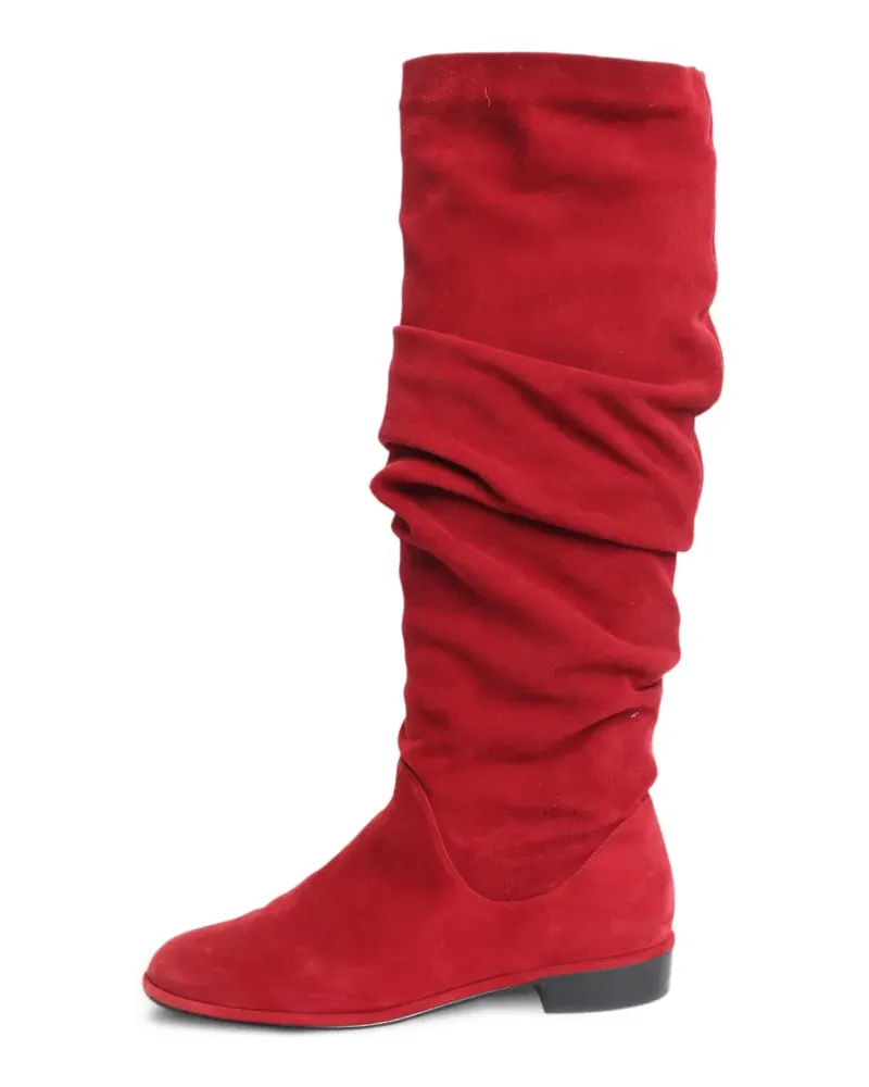 Stuart Weitzman Kniehohe Stiefel aus Wildleder - Rot Rot
