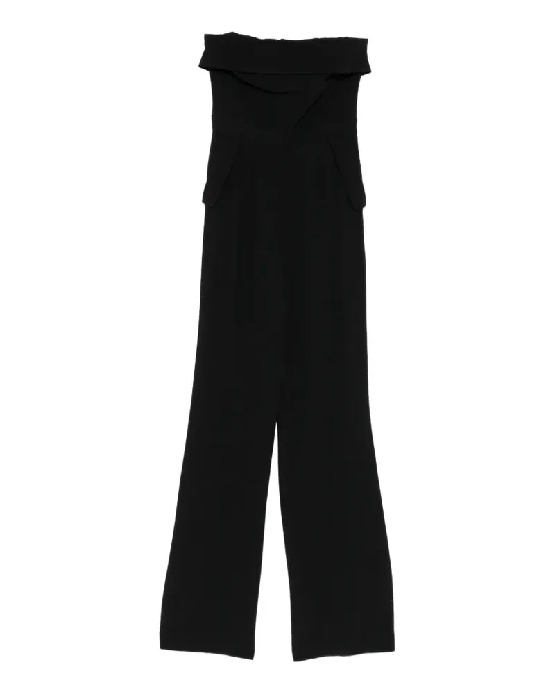 Elie Saab Schulterfreier Jumpsuit im Smoking-Style - Schwarz Schwarz