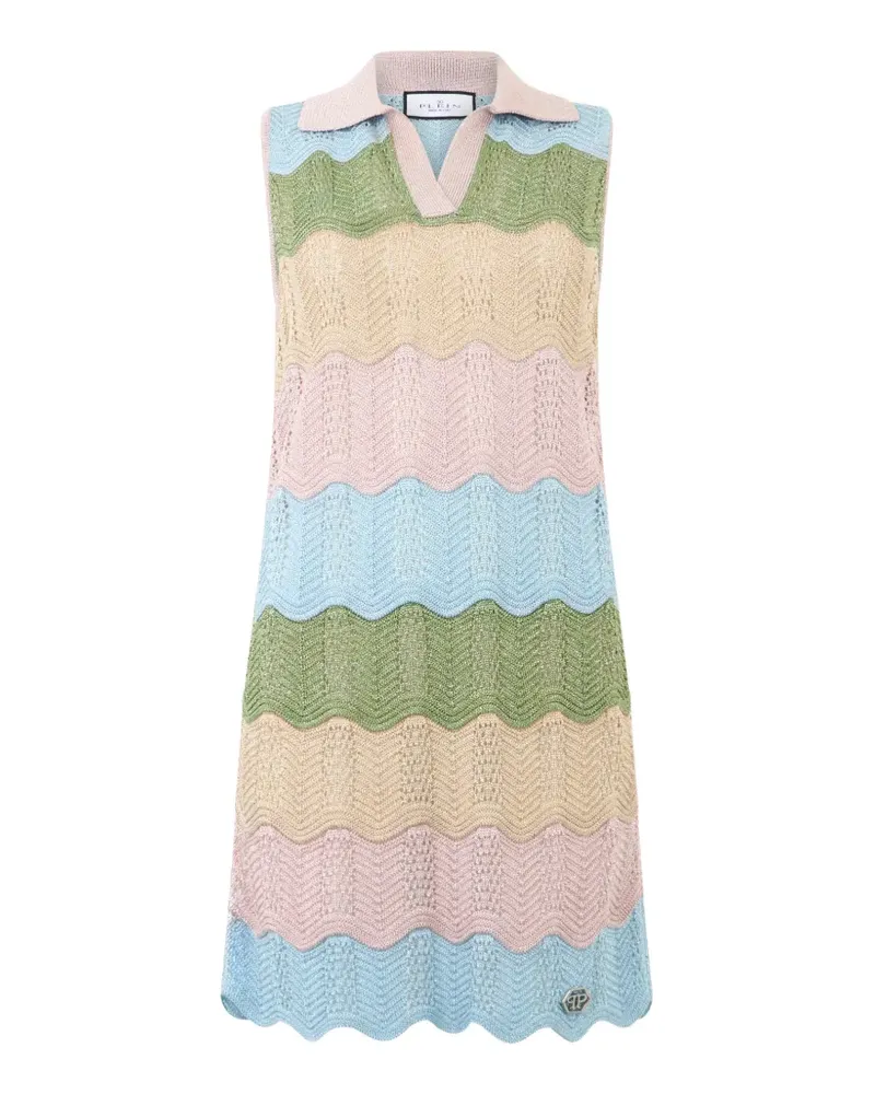 Philipp Plein Midikleid mit Poloshirtkragen - Rosa Rosa