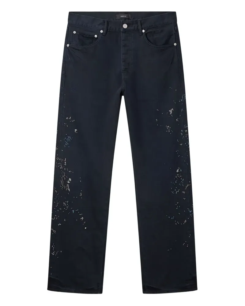 PURPLE BRAND P011 Jeans mit Perlenklecks-Print - Schwarz Schwarz
