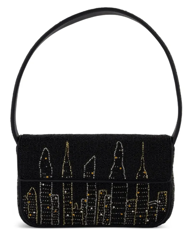 STAUD Tommy Schultertasche mit Perlen - Schwarz Schwarz