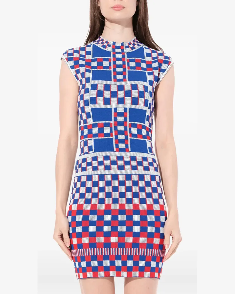 Alexander McQueen check-pattern dress - Blau Blau