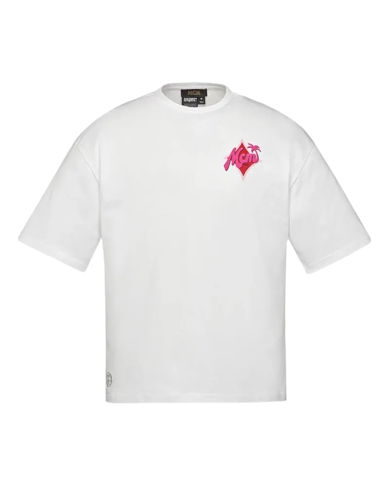 MCM x SNIPES T-Shirt mit Logo-Print - Weiß Weiß