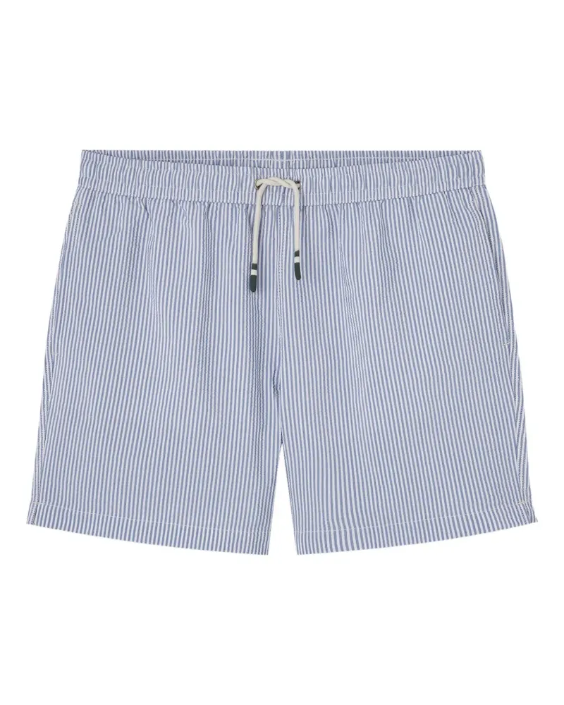 Hartford Gestreifte Badeshorts mit Kordelzug - Blau Blau