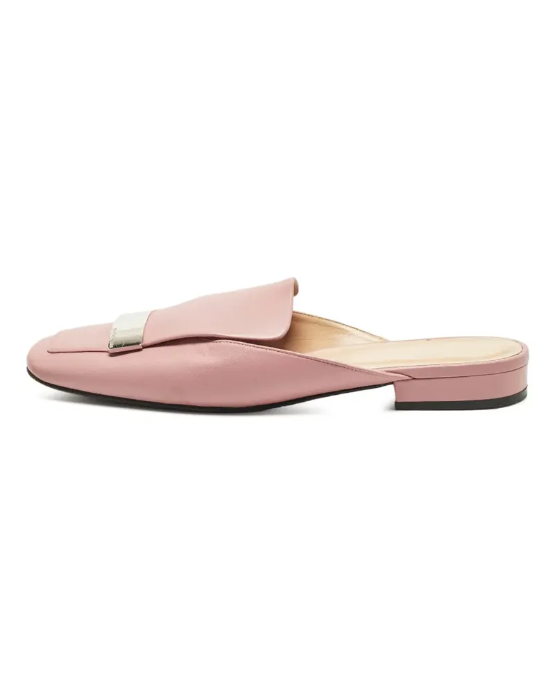 Sergio Rossi Flache Mules mit Logo - Rosa Rosa