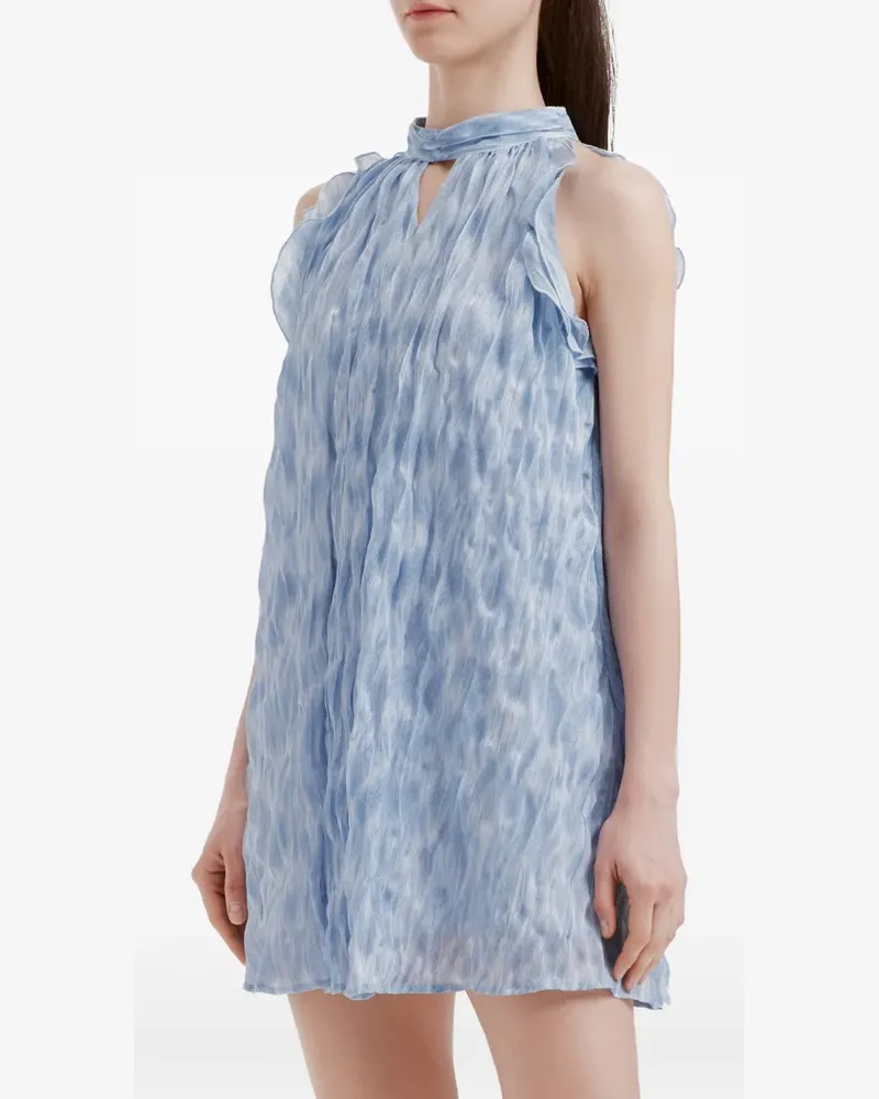 b+ab crinkled mini dress - Blau Blau