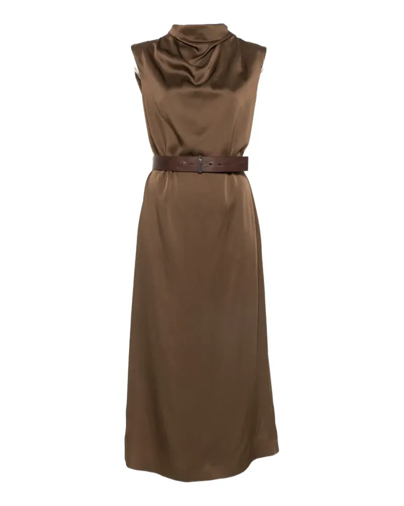 Brunello Cucinelli Midikleid mit Gürtel - Braun Braun