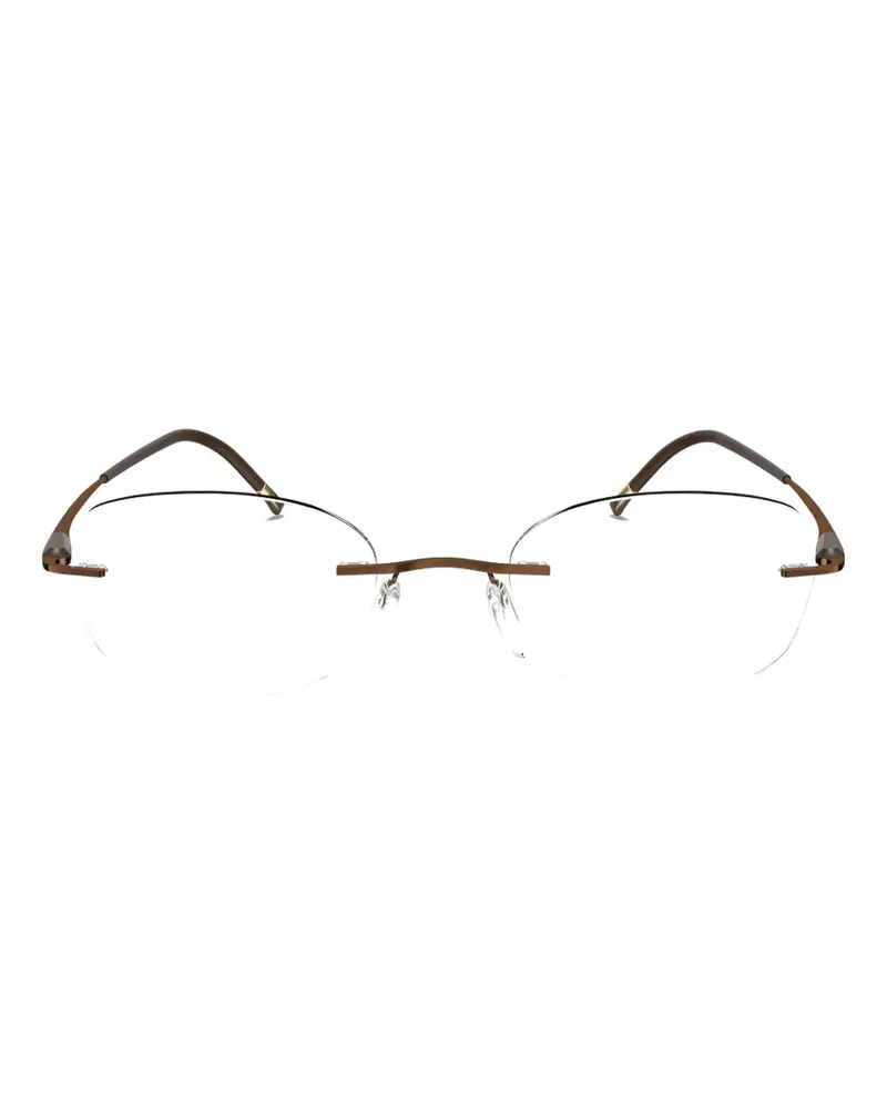 Silhouette Purist rimless rectangle-frame glasses - Braun Braun