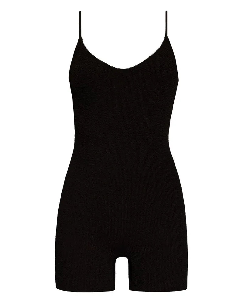 bond-eye Ärmelloser Seersucker-Body - Schwarz Schwarz