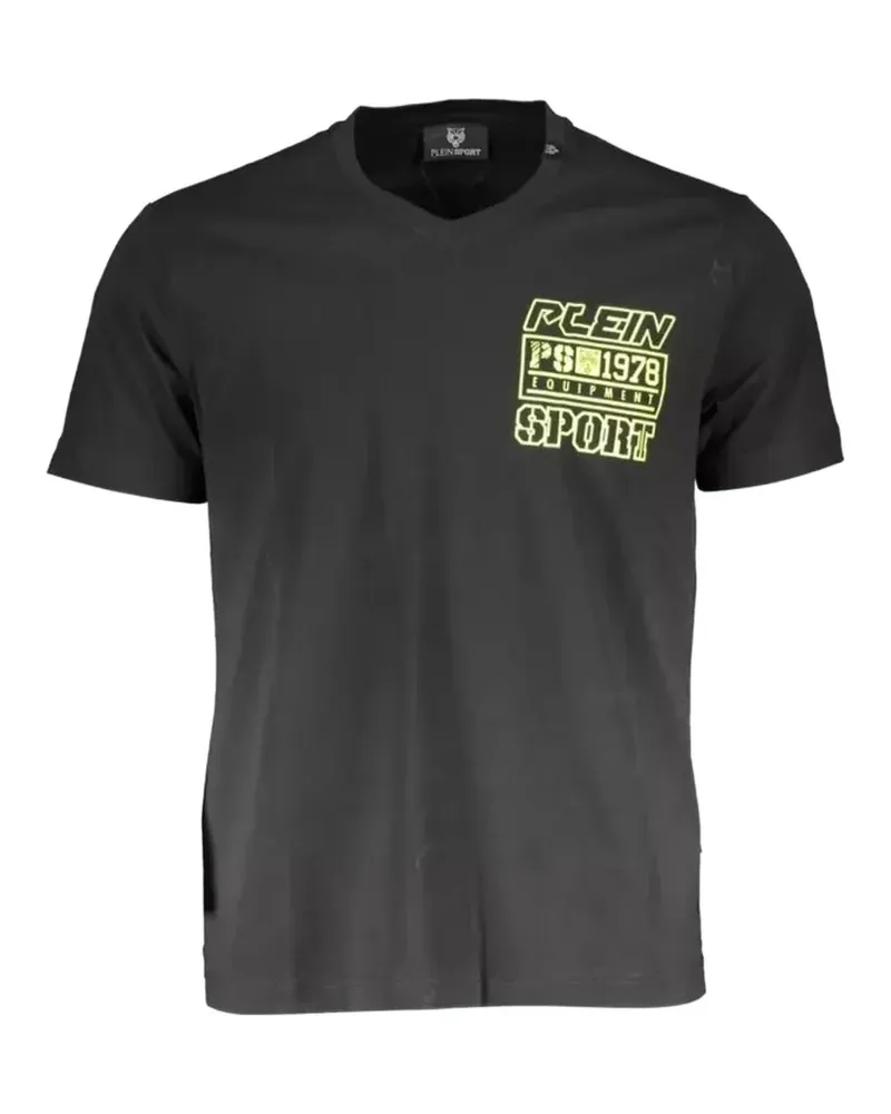 Philipp Plein logo-print V-neck cotton T-shirt - Schwarz Schwarz