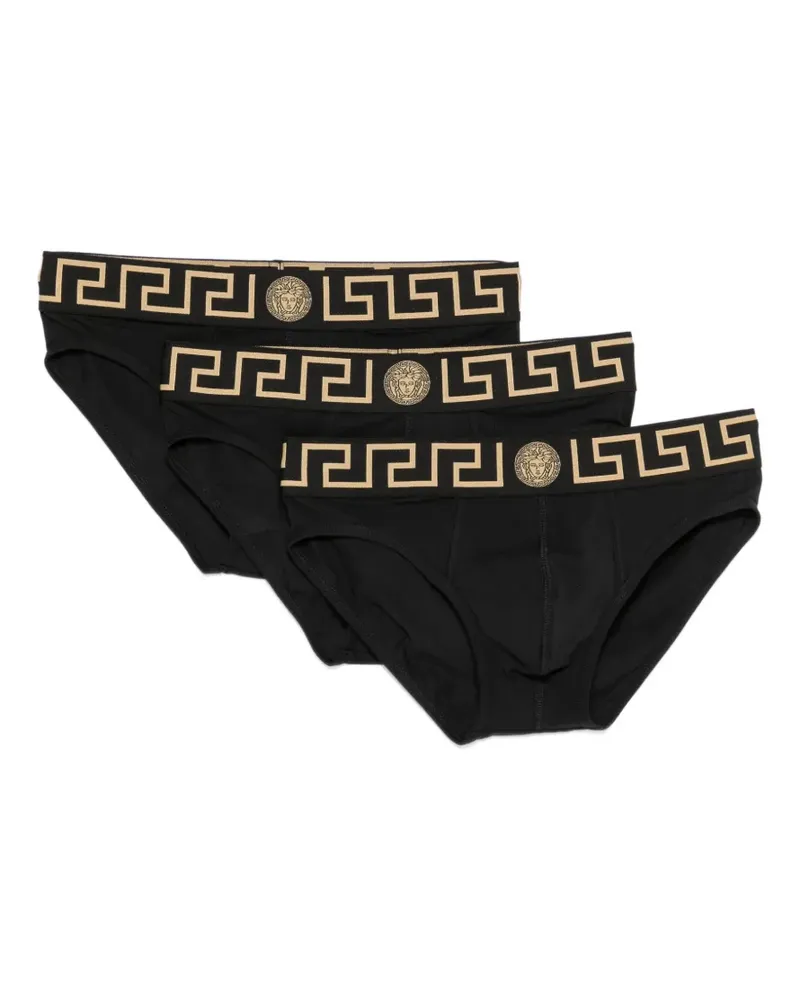 Versace Greca Medusa briefs (set of three) - Schwarz Schwarz