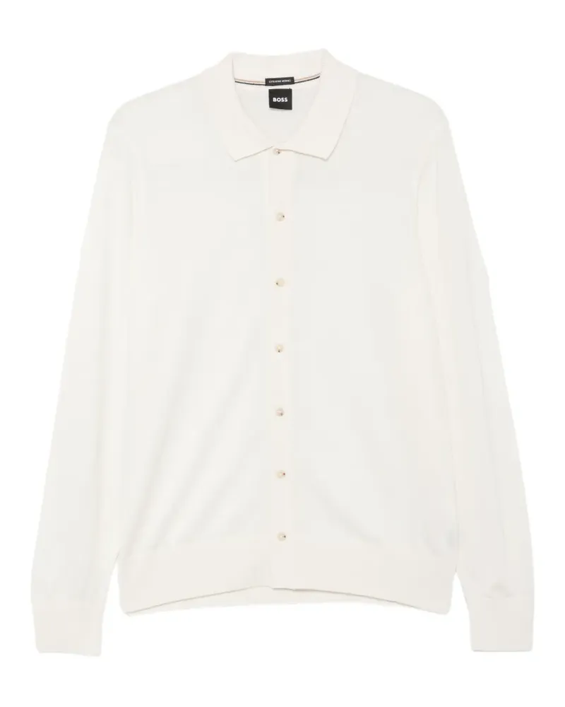 HUGO BOSS Geknöpfter Cardigan - Weiß Weiß