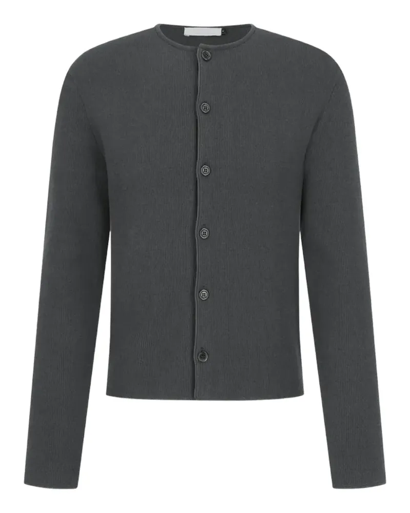 AMOMENTO ribbed-knit button-up cardigan - Grau Grau