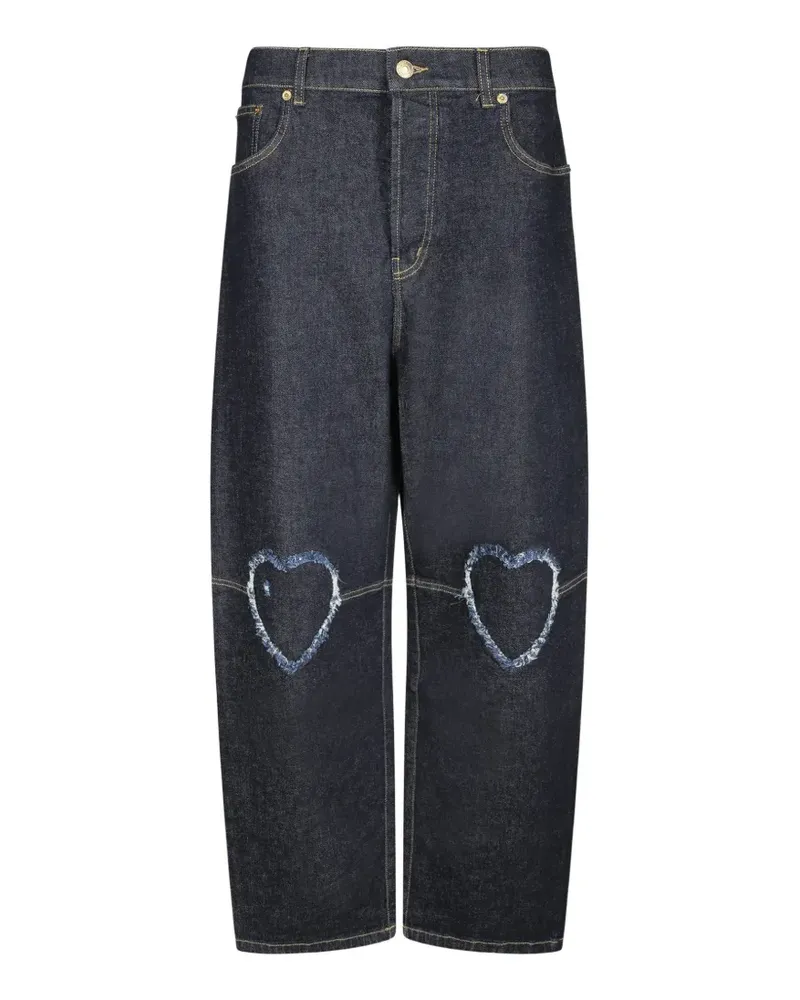 Moschino Wide-Leg-Jeans mit Herz-Motiv - Blau Blau