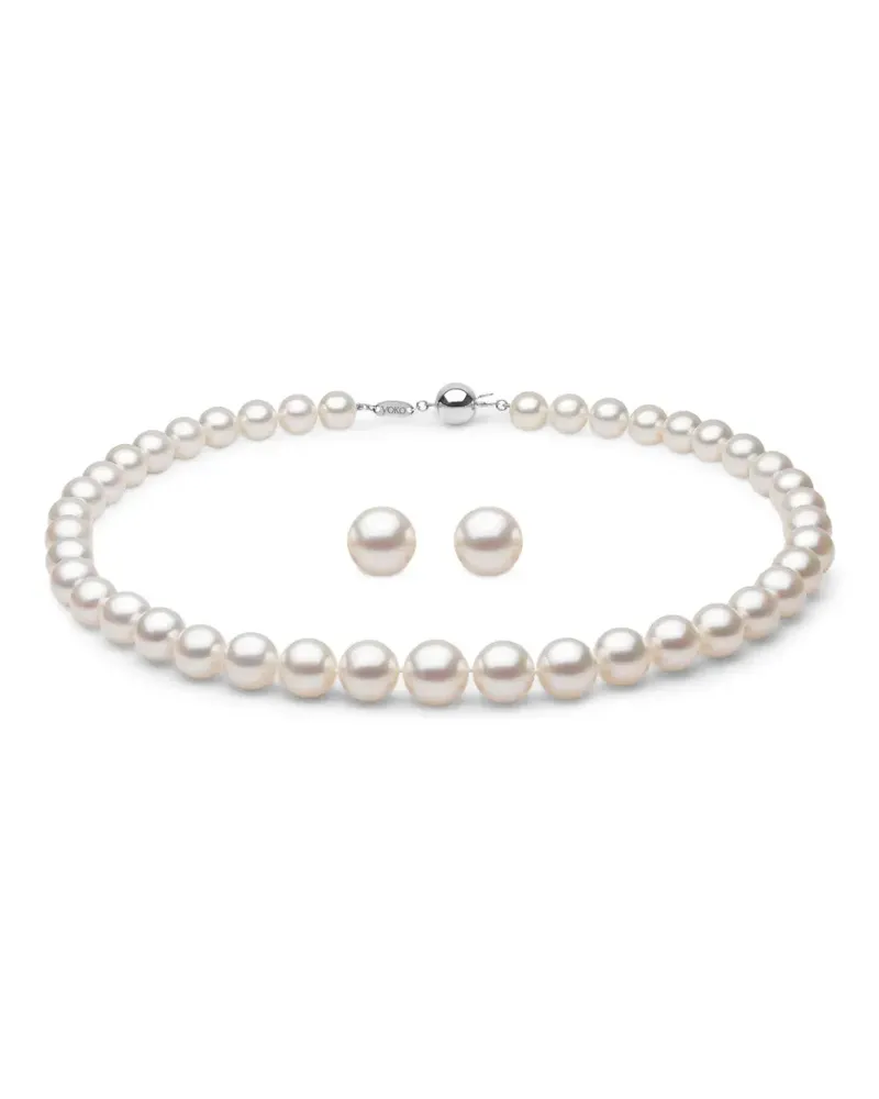 YOKO London pearl necklace and earrings set - Weiß Weiß