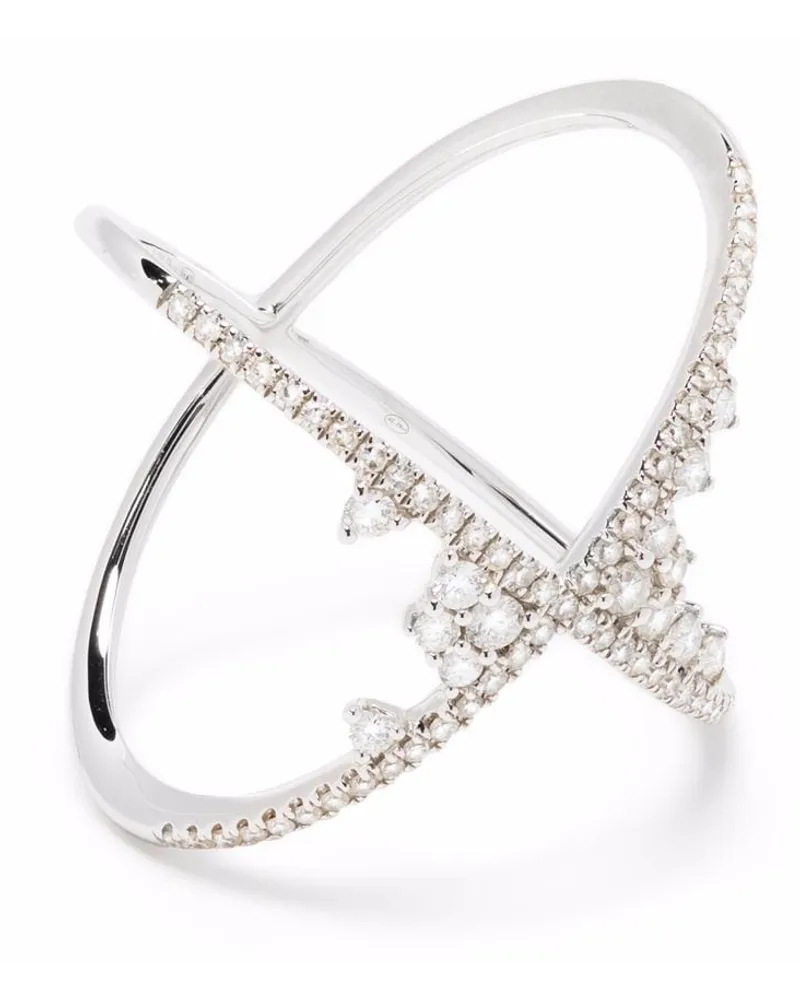 DJULA 18kt Weißgoldring mit Diamanten - Silber Silber
