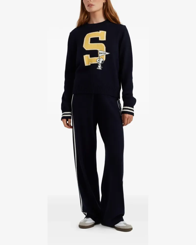 Chinti & Parker x Peanuts gestreifter Collegepullover - Blau Blau