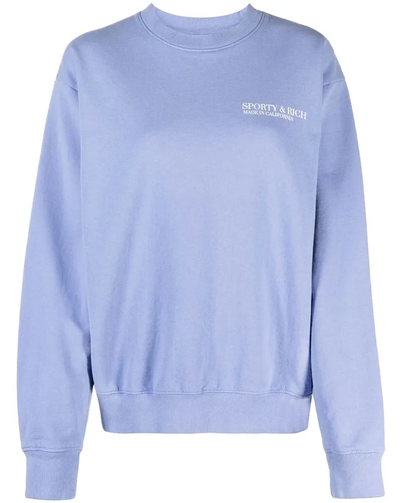 SPORTY & RICH Sweatshirt mit rundem Ausschnitt - Blau Blau