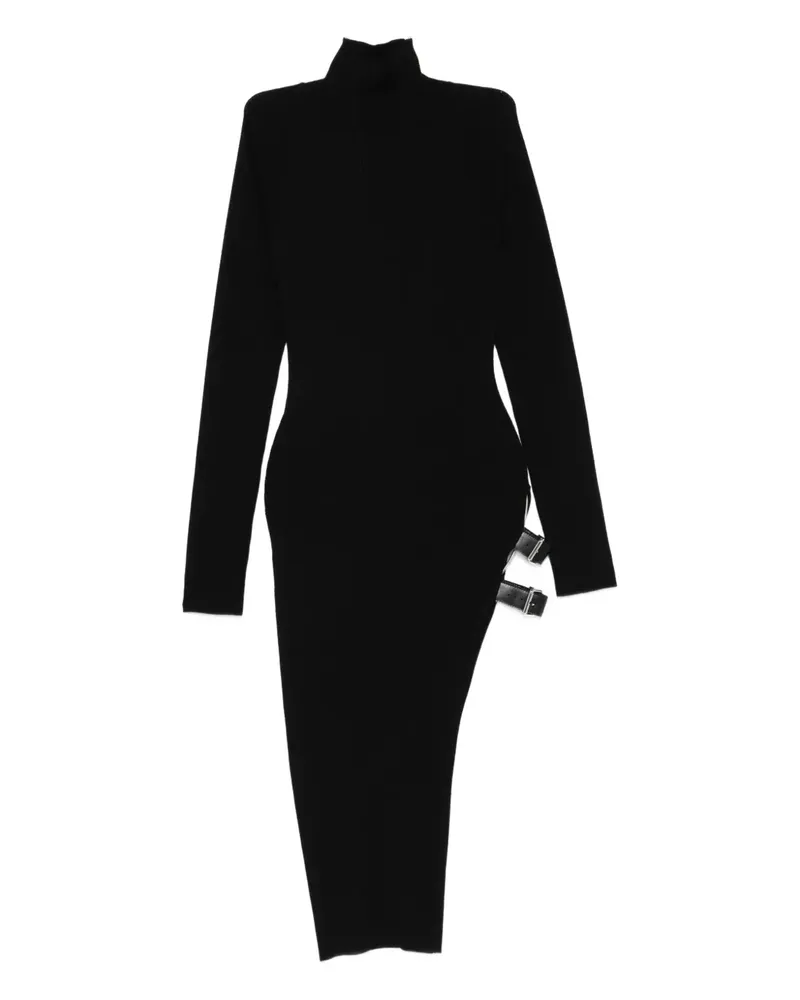 Blumarine Asymmetrisches Rollkragenkleid - Schwarz Schwarz