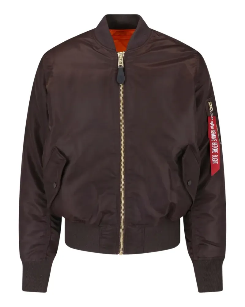 Alpha Industries Bomberjacke mit Reißverschluss - Braun Braun