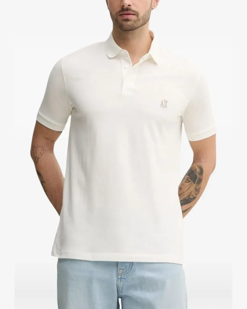 Armani Exchange Poloshirt mit Logo-Stickerei - Weiß Weiß