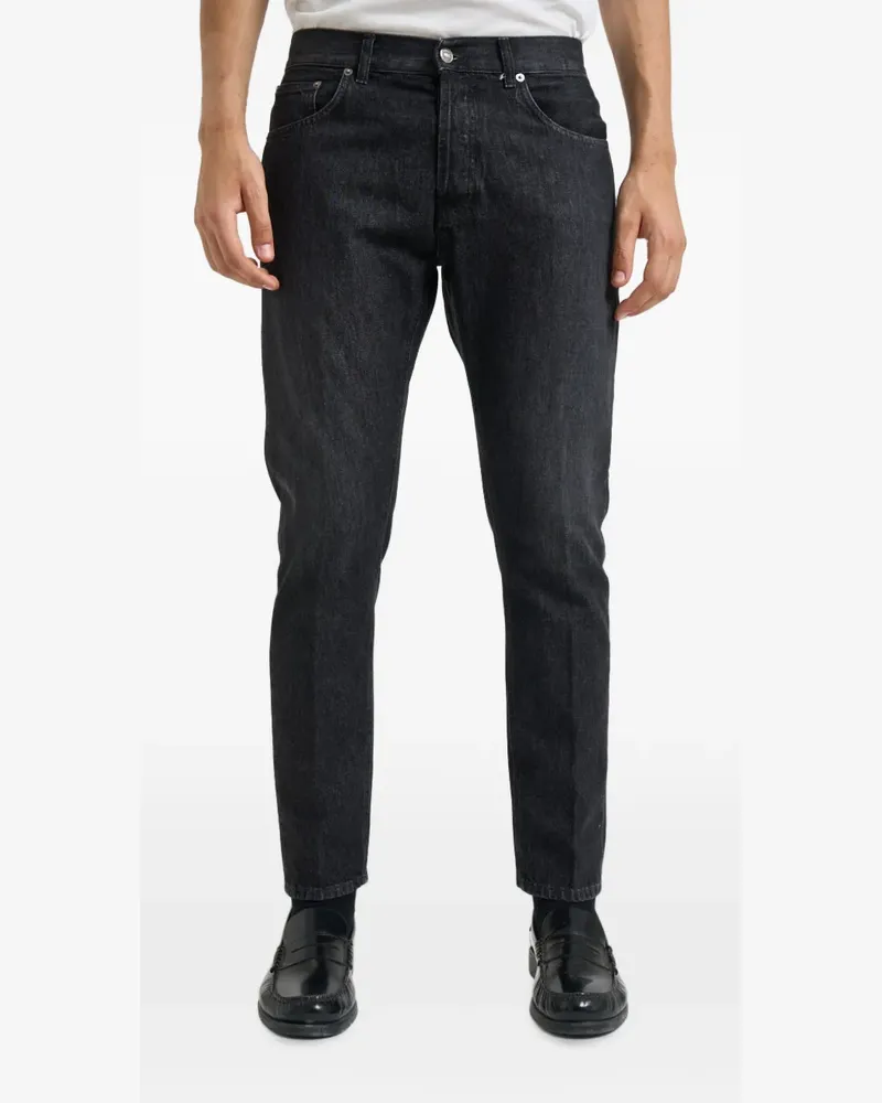 Dondup logo-plaque straight-leg jeans - Schwarz Schwarz