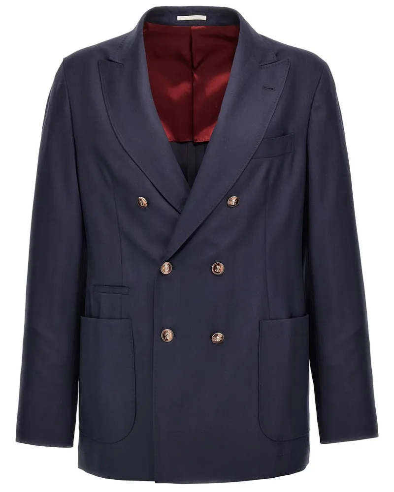 Brunello Cucinelli Doppelreihiges Sakko - Blau Blau