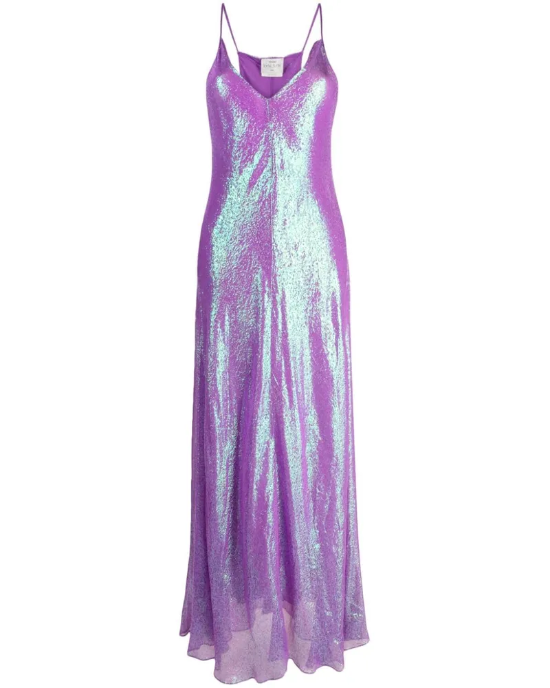 forte_forte Maxikleid mit Jacquardmuster - Violett Violett