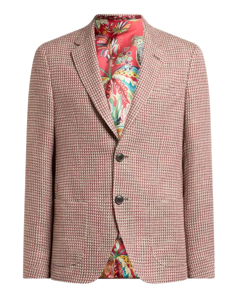 Etro single-breasted tweed blazer - Rot Rot