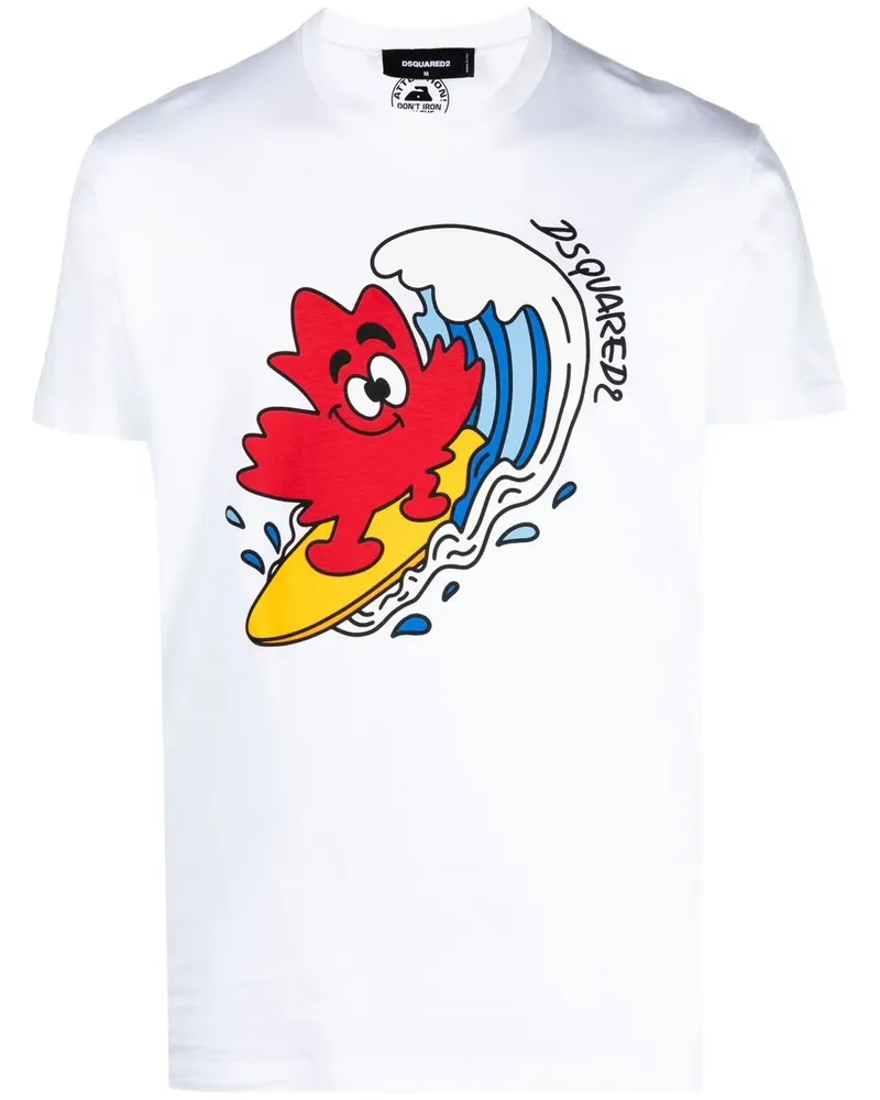 Dsquared2 T-Shirt mit Logo-Print - Weiß Weiß