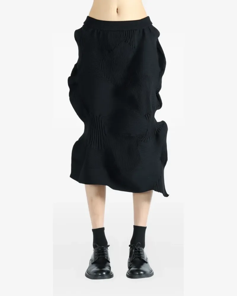 Issey Miyake Strukturierter IM58KG260 Rock - Schwarz Schwarz