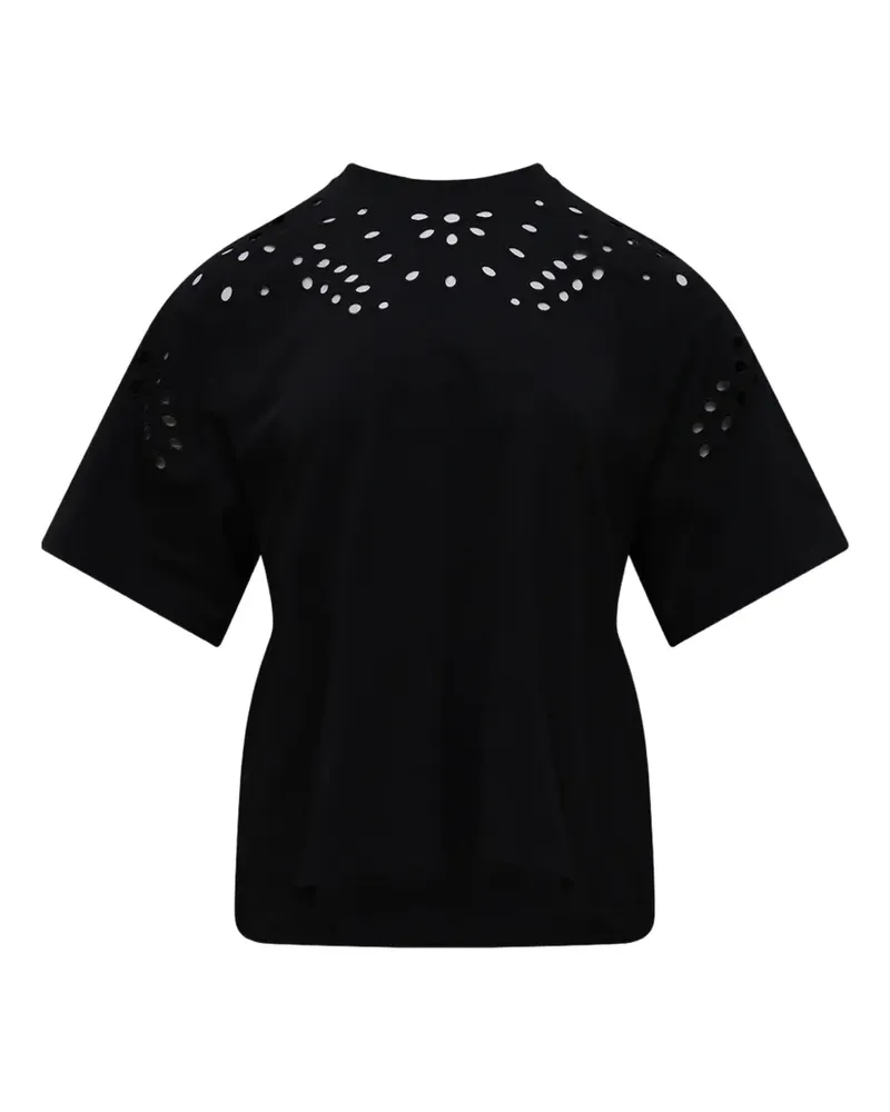 Ulla Johnson Kalesta eyelet-detailed T-shirt - Schwarz Schwarz