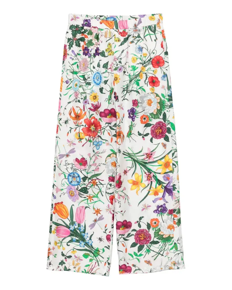 Gucci floral-print trousers - Weiß Weiß