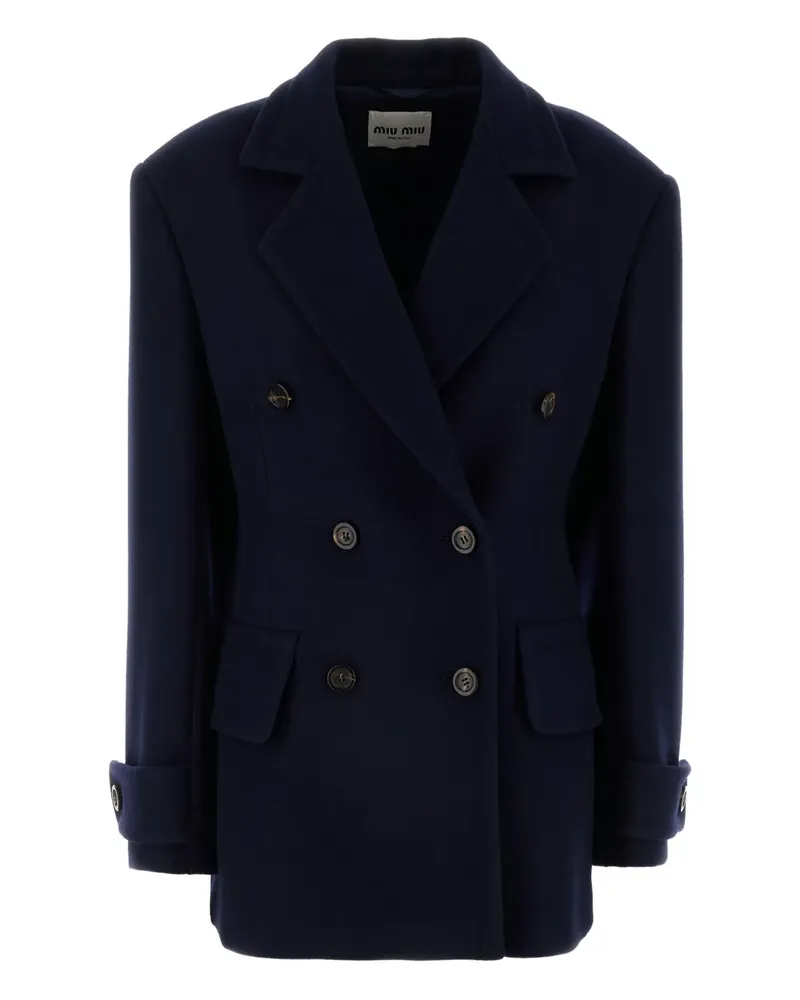 Miu Miu Doppelreihiger Mantel - Blau Blau