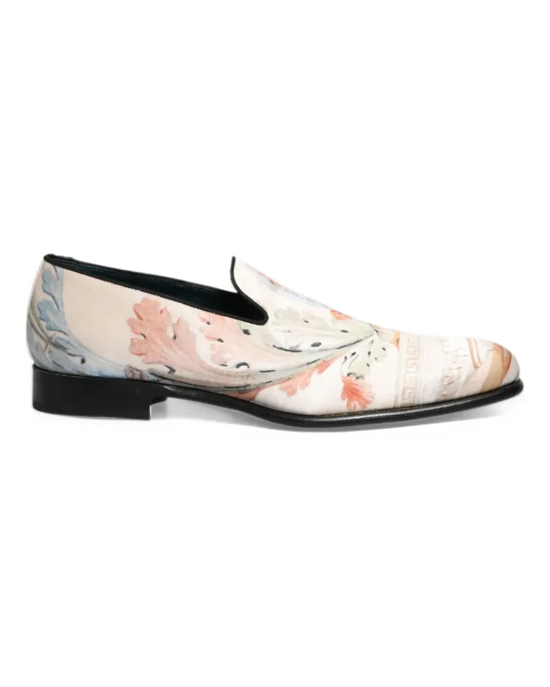 Dolce & Gabbana floral-print slip-on loafers - Weiß Weiß