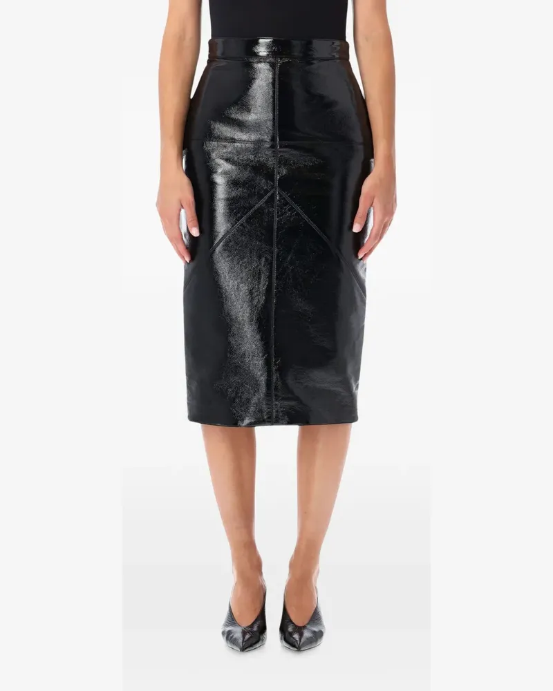 Lanvin patent-finish midi skirt - Schwarz Schwarz