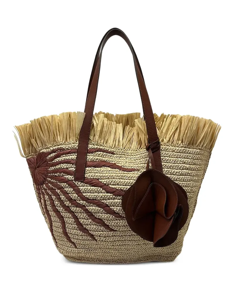 FARM Rio Tote Bag mit Sonnenstickerei - Nude Nude