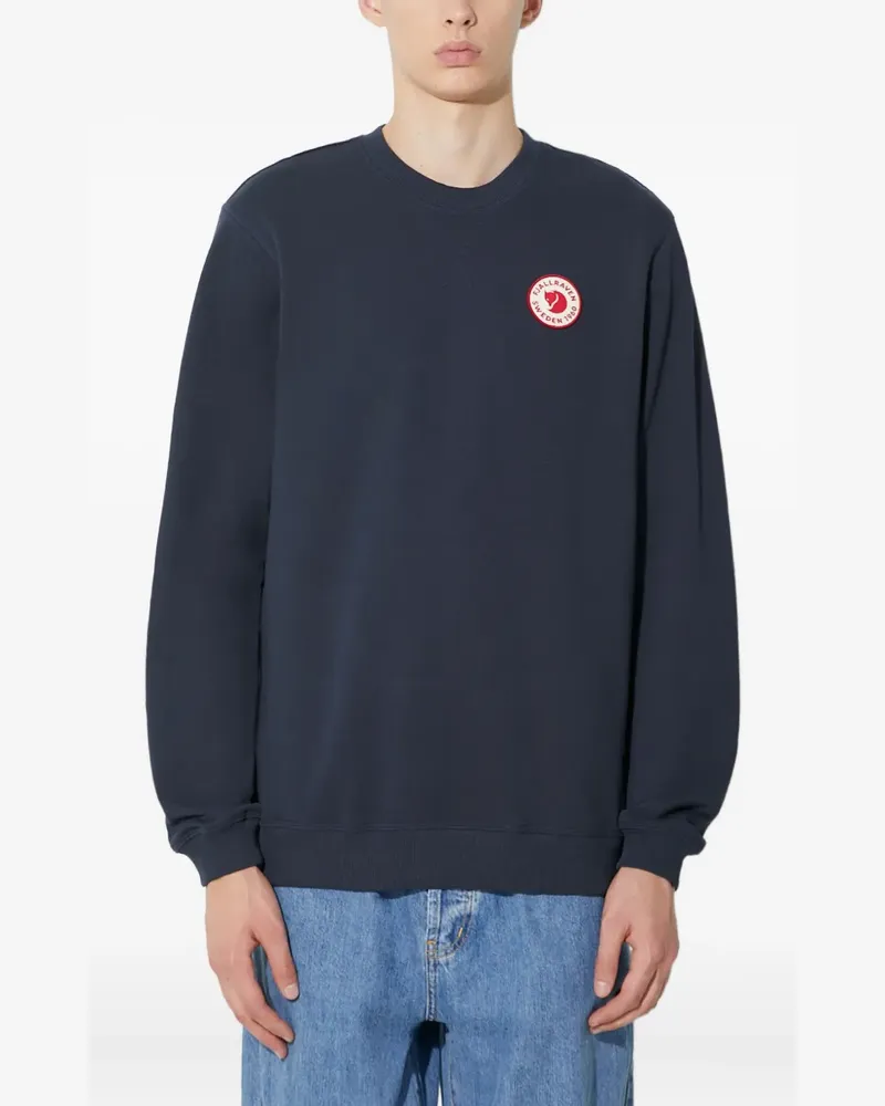 Fjäll Räven Sweatshirt mit Logo-Patch - Blau Blau