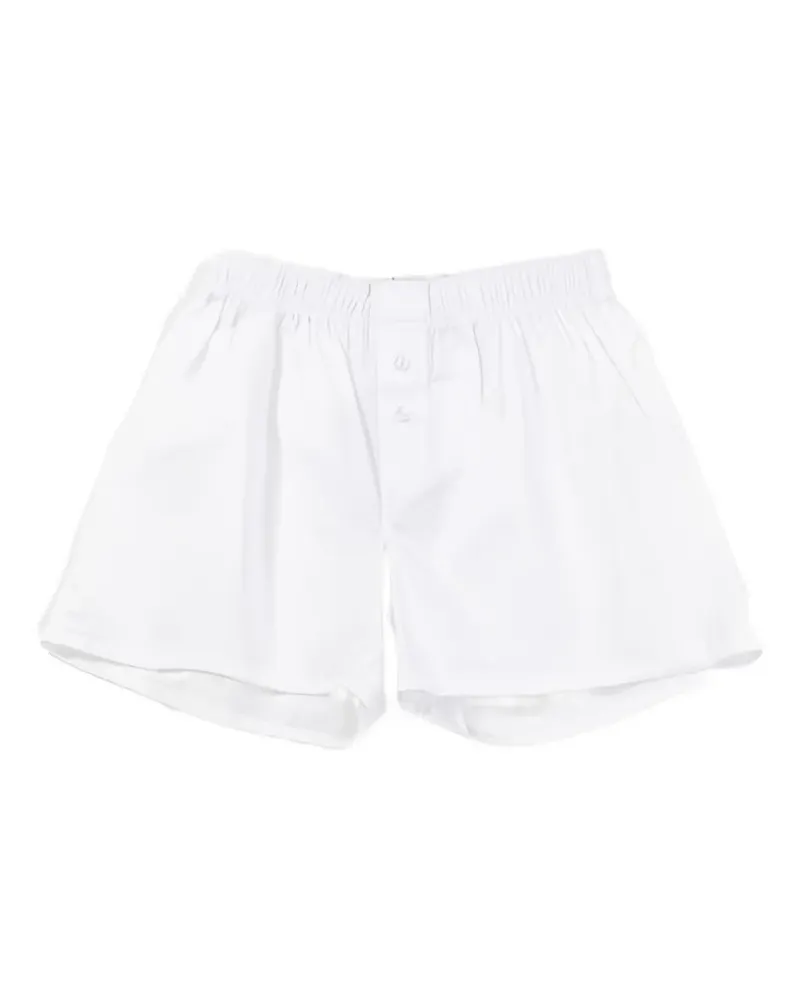 Handvaerk elasticated-waist button-fastening boxer shorts - Weiß Weiß