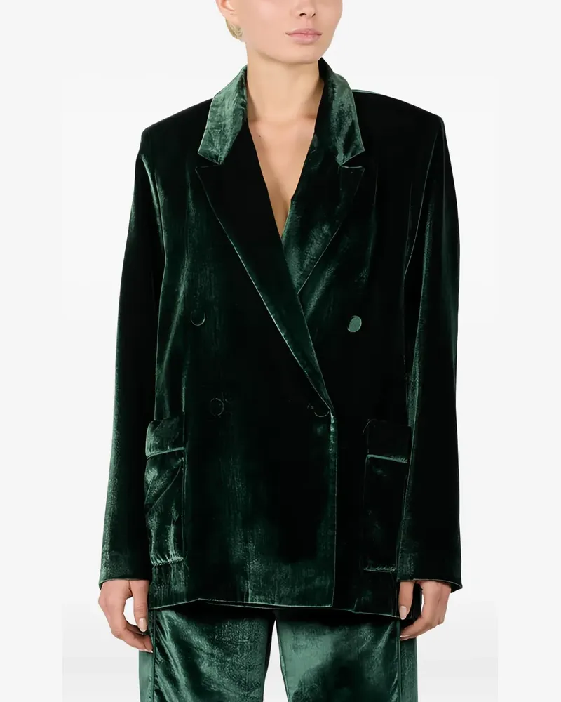 For Restless Sleepers velvet double-breasted blazer - Grün Grün